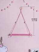 Pink Wooden Shelf Hanging Decoration Display Stand Wall Decor Floating Shelf Girls Kids Room
