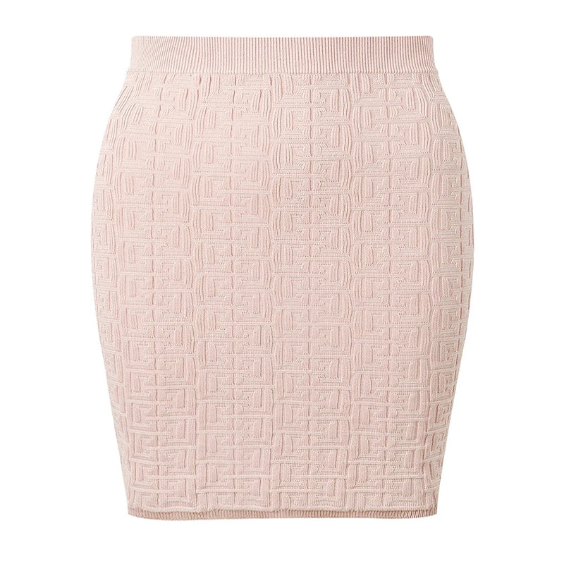 Spring And Summer Women's Dark Pattern Knitted Half Body Short Skirt