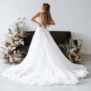 Women Wedding Dresses Appliques Tulle Court Train Bridal Gowns Formal Occasion