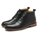 Retro Ankle Boots For Men Genuine Leather Shoes Elegant Lace Up Footwear
