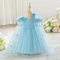 Light blue dress with floral details on a mannequin against a neutral background obroi