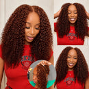 Knots Human Braiding Crochet Hair Reddish Brown Burmese Curly Pre Separated Feather Crochet Hair Boho