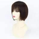 Pixie Wig Human Hair Short Cut Bob Wig Silk Top Crown Light Breathable for Women Daily Wearing