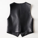 Autumn Split Vest Jacket Women Short Casual Ladies Sleeveless V-neck Waistcoat Tops