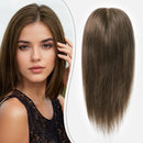 Blonde Toppers for Women Mono Top Hand-Tied Lace Base Four Clips in Topper Hair Extensions