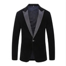 Men's Trend Velvet Groom Tuxedo Slim Fit Wedding Party Dress Business Casual Suit Jacket Banquet Single Blazers Coat