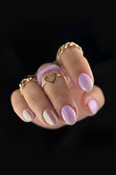 24Pcs Mid-length Oval Almond Edge Wearing Nail French Simple Acrylic Manicure Art