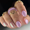 24Pcs Mid-length Oval Almond Edge Wearing Nail French Simple Acrylic Manicure Art