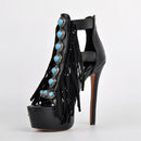 Peep Toe Stiletto Thin High Heels Dress Stiletto Sandals