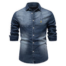 Men Denim Slim Fit Shirt For Men Spring Casual Men's Shirts