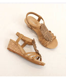 Women Casual Wedge Sandals Summer Roman Shoes Thick Sole