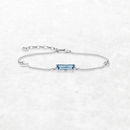 Blue Stone Link Chain Bracelet For Women 925 Sterling Silver Jewelry Feminine Bohemia Gift