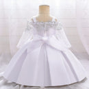 Elegant Baby Girls Dress For Party Flower Weddings Princess Bow Evening Dresses Children Bridesmaids Costume