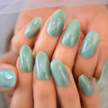 24Pcs Press On Nails With Design Best Artificial Nail Art Supplier Round Caramel Orange Color Tips