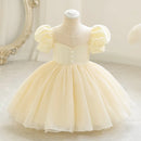 Little Girl Pearl Patchwork Princess Dress Wedding Flower Children Dress