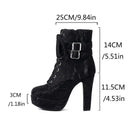 Elegant Female Ankle Boots Round Toe Heels