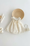 Girls Version Summer Cute Bow Suspender Doll Shirt, Children's Embroidered Top