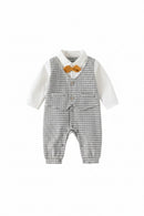 Baby Boys Gentleman Rompers Long Sleeve Cotton Infant Toddler Jumpsuit Newborn Formal Clothes