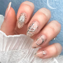 24pcs Baroque Star Moon False Nails European Spice Girls Press on Nails