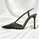 Heeled Sandals Women Narrow Band Hollow Slingback Shoes Elegant