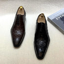 Men's Handmade Genuine Leather Dress Shoes Oxfords Business Office Lace-Up Derby Shoes