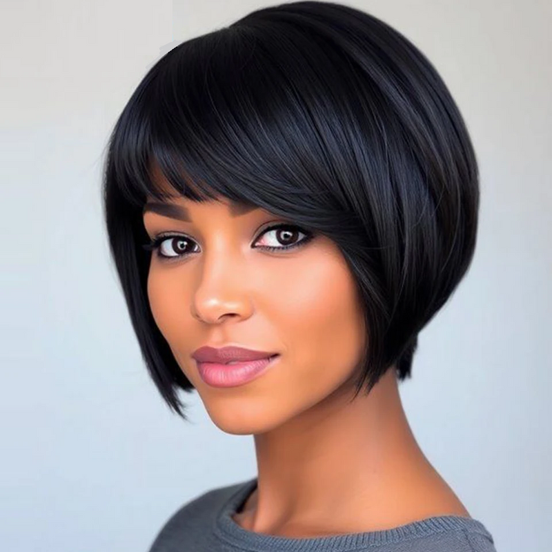 Short Pixie Straight Bob Right Side Part Lace Hair Wigs For Women Hair Natural Wigs