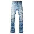 Men Boot Cut Denim Jeans Casual Classic Released Hem Pants Long-Legged Trousers