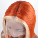Lekker Clearance Ginger Highlight 613 Blonde 100% Human Hair Wigs Short Straight Bob Middle Part Lace Front For Black Women Wig