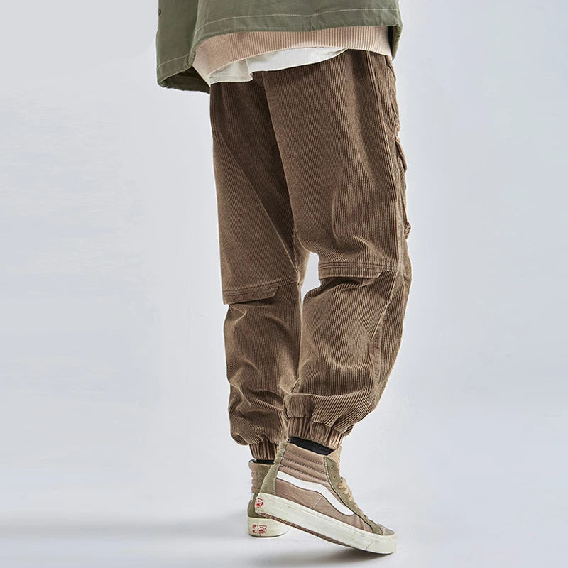 Autumn And Winter Corduroy Trend Plush Thickened Loose Legged Casual Cargo Pants
