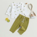 Infant Baby's Sets 2Pcs Clothing Fall Long Sleeve Lemon Tops and Pants Outfits Kids Newborn Casual Clothes