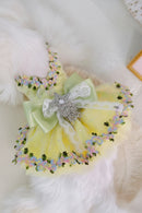Pet Dog Princess Dress Handmade Floral Bow Outfit for Small Dogs Premium Apparel for Pet Events & Photoshoots