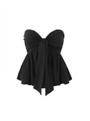 Personalized Zip-tie Knotted Tube Top Women's Summer Short Slim Tops