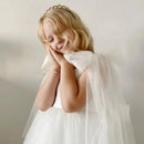 Summer Toddler Baby Girls Party Dresses Girls Wedding Evening Baptism 1st Dresses Formal White Dress For Children Girls