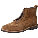 Handmade British Men Genuine Leather Brogues Boots Side Zippers High-Top Suede Leather Shoes