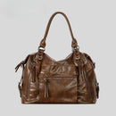 Women Shoulder Bags Capacity Leather Motorcycle Shoulder Crossbody Bags Ladies Travel Handbags