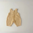 Baby Girls Boys Summer Sleeveless Plaid Outfits Kids Infant Jumpsuits Cotton Romper Overalls 0-18M