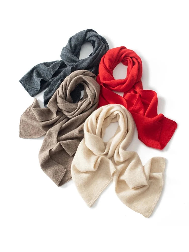 Winter Keep Warm Cashmere Scarf for Women Men Outdoor Solid Cashmere Knitted Scarves Unisex