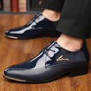 Retro Men Casual Leather Shoes Pointed Toe Slip-On Shoes for Adult Men