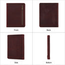 Zippered Genuine Leather Business Portfolio Carrying Organizer Business Card Phone Pocket Pen Slots for IPad Tablet Holder
