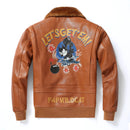 Winter Leather Jacket Men Military Genuine Natural Thick Sheepskin Wool Collar Leather Coat