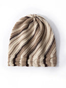 Premium Cashmere Colored Stripes Beanies Women Knitted Hat Soft Warm Winter Cable Skull Watch Cap Hair Bonnet Men