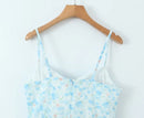 Summer Dress Women Spaghetti Straps Mini Floral Print Dresses Holiday Short Sundress
