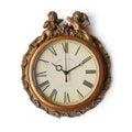 Decorative wall clock with cherub figures on a white background, Obroi