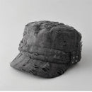 Ripped Hole Punk Flat Cap Man Rivet Distressed Hats
