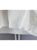 Woman Sweet Cute Jacquard Lace-up Tube Top Short Blouse Summer Long Sleeve Backless Crop Top Shirt