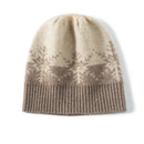 Winter Pure Cashmere Hat for Women Knitted Jacquard Skullies Beanies Outdoor Adult Woman Soft Warm Cap