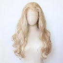 Flaxen Brown Lace Front Wig Long Body Wave Flax Golden Lace Front Synthetic Wig Pre Plucked Hair