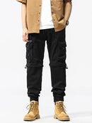 Men Tapered Pants Detachable Pants Legs Cargo Long Pants Male Cotton Trousers
