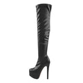 Women Platform Over The Knee Boots Lady Thin High Heels Buckle Black Side Zipper Female Boots
