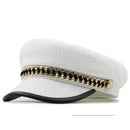 Sun Hat Casual Caps Woman Beret Flat Hats Women's Leather Hat